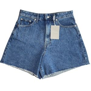 Everlane The A-Line Denim Short in Medium Indigo Size 28 New with Tag
